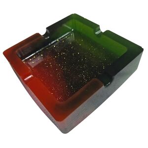 Red-black-green Glittery Ashtray